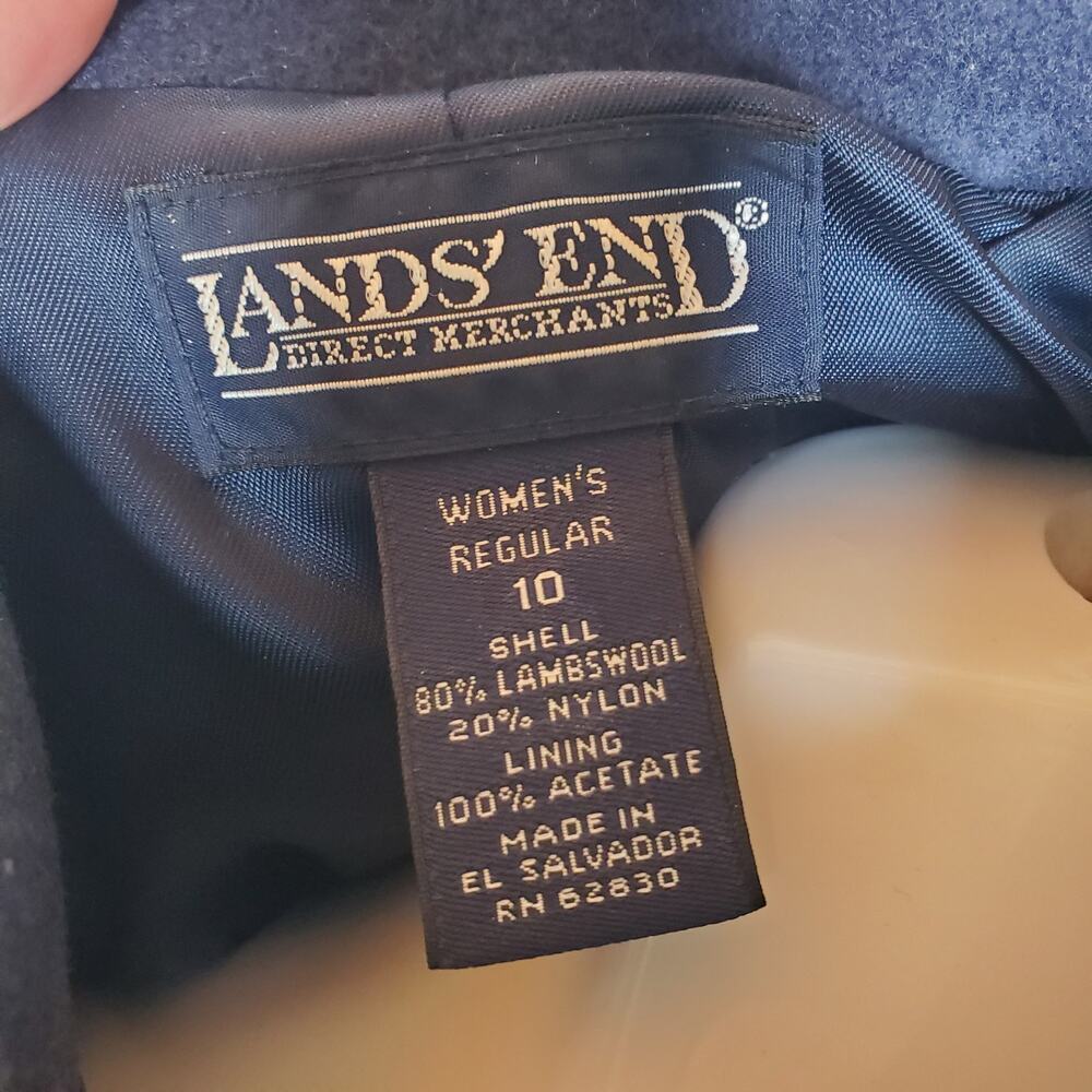 Land's End Navy Lambswool Blazer Size 10 - Picture 6 of 7